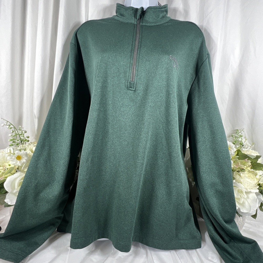 Callaway Green ‎ Jacket Pullover Zip Up 1/4 Size Large Unisex - Picture 6 of 11